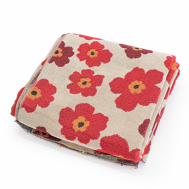 生地 ゴブランジャガード 北欧風花柄 約140cm幅×150cmカット（75601-1） 色番2 14yy88_