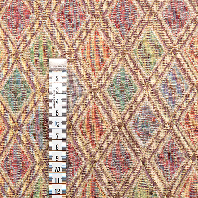 生地 ゴブランジャガード 幾何柄 約140cm幅×150cmカット(75601-1) 色番3 14yy88_