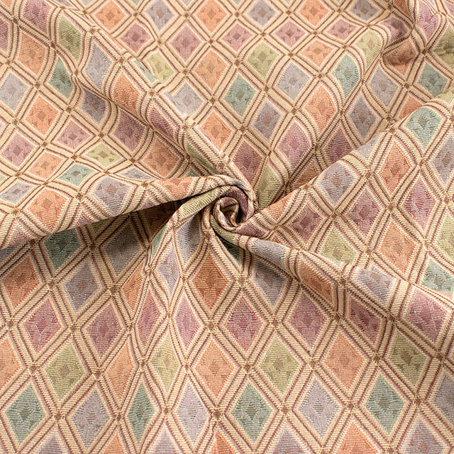 生地 ゴブランジャガード 幾何柄 約140cm幅×150cmカット(75601-1) 色番3 14yy88_