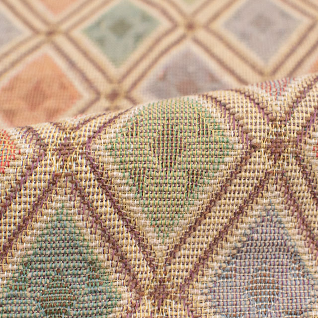 生地 ゴブランジャガード 幾何柄 約140cm幅×150cmカット(75601-1) 色番3 14yy88_