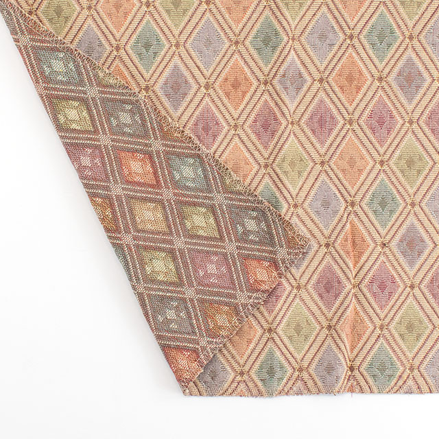 生地 ゴブランジャガード 幾何柄 約140cm幅×150cmカット(75601-1) 色番3 14yy88_