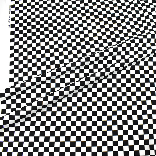 生地 ブロードフラッグチェック（88199Z） 3-1.白×ブラック (H)_k4_