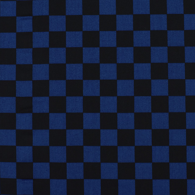 生地 ブロードフラッグチェック（88199Z） 3-7.黒×ブルー (H)_k4_