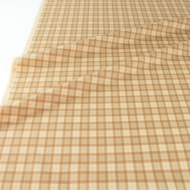 生地 ツイルプリント チェック(88320) 1-17.ミルクティー 09Bk22_