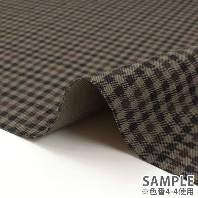 生地 ツイルプリント ギンガムチェック柄(88320) 4-1.レッド 09Bk22_