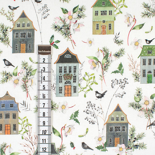 生地 acufactum-アクファクトゥム- 家と冬の緑(ACU3523) 959.オフ 09Ac04_