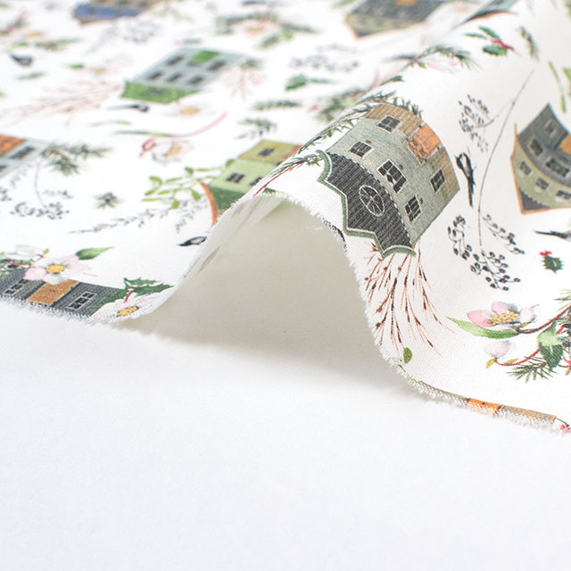 生地 acufactum-アクファクトゥム- 家と冬の緑(ACU3523) 959.オフ 09Ac04_