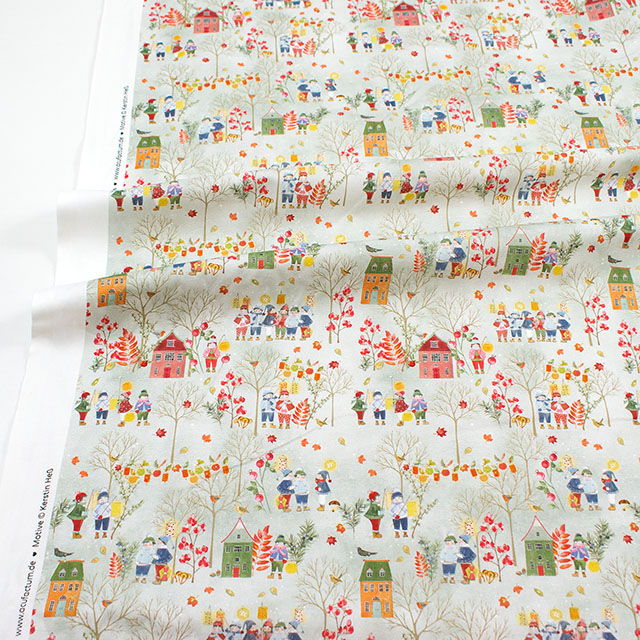 生地 acufactum-アクファクトゥム- ランタンと子供たち(ACU3523) 960.グリーン 09Ac04_