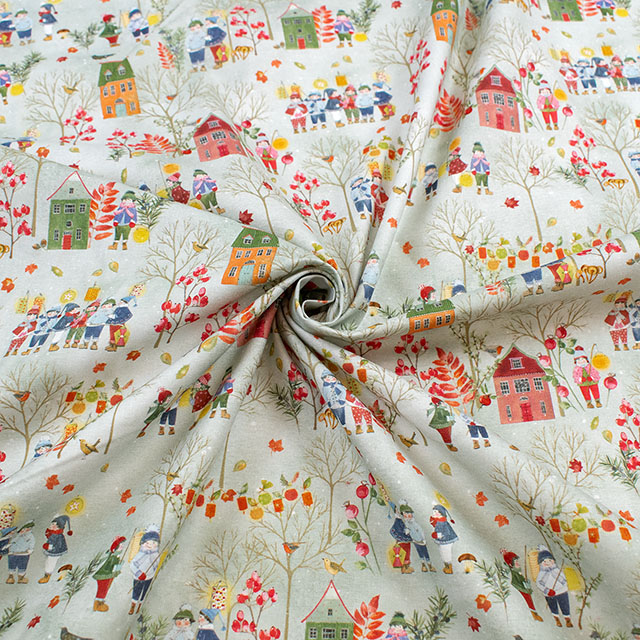 生地 acufactum-アクファクトゥム- ランタンと子供たち(ACU3523) 960.グリーン 09Ac04_