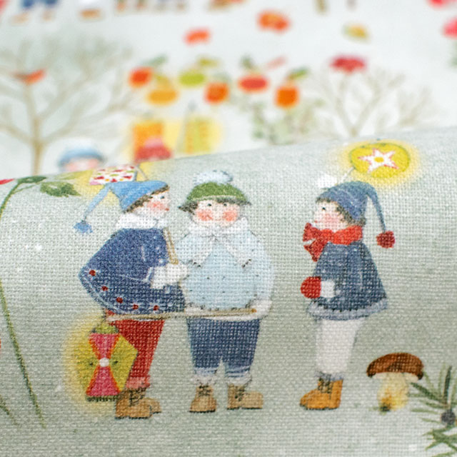 生地 acufactum-アクファクトゥム- ランタンと子供たち(ACU3523) 960.グリーン 09Ac04_