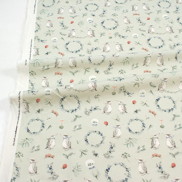 生地 acufactum-アクファクトゥム- 冬の緑とアナグマたち(HC-ACU3523) 892.グリーン 09Ac04_