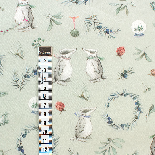 生地 acufactum-アクファクトゥム- 冬の緑とアナグマたち(HC-ACU3523) 892.グリーン 09Ac04_