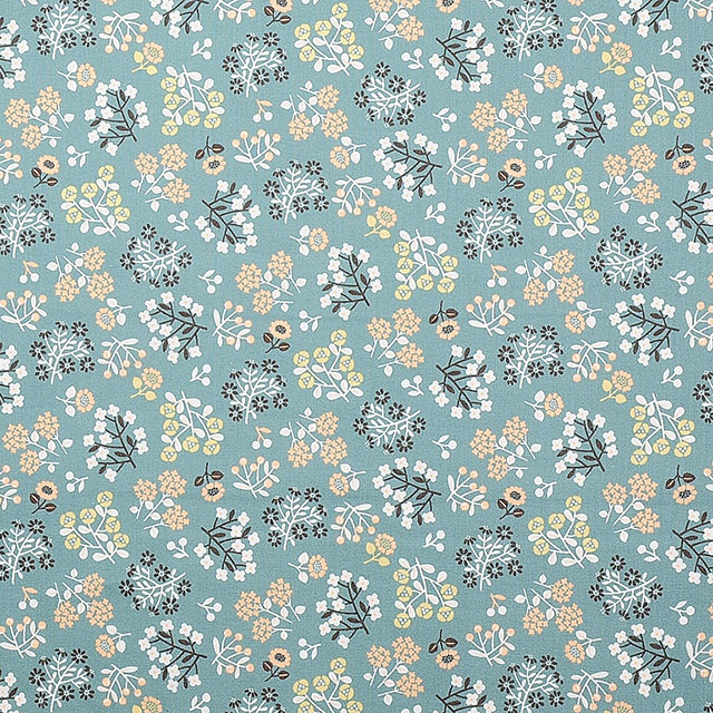 生地 ピグミーワールド 花柄 シーチング Ap 2c ブルーグリーン H K4 オカダヤ Okadaya 布 生地 毛糸 手芸用品の専門店