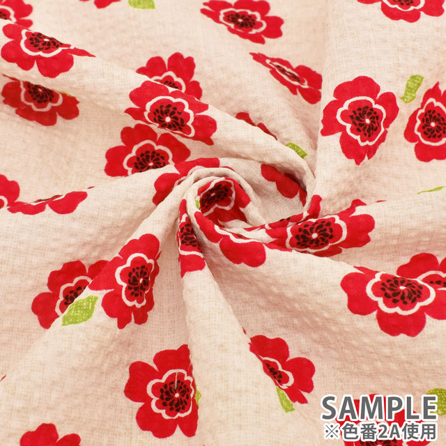 生地 花柄リップルプリント Ap 2a ホワイト H Ki オカダヤ Okadaya 布 生地 毛糸 手芸用品の専門店