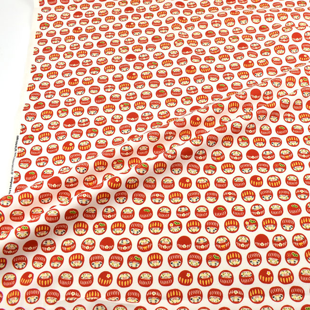 生地 ヤオヨロズ和柄 だるまさん Ap 2a 白地 H K4 オカダヤ Okadaya 布 生地 毛糸 手芸用品の専門店