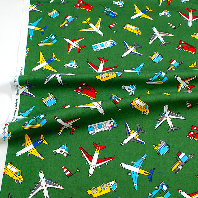 生地 オックスプリント 飛行場(AP61102H) D.グリーン 09Ae99_