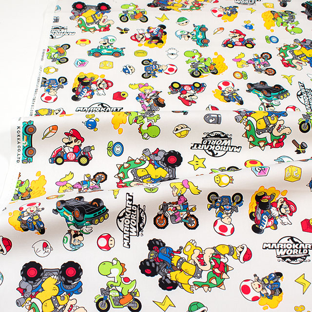 生地 マリオカートワールド/オックス(G-3047) 1A.オフ 09Ae99_