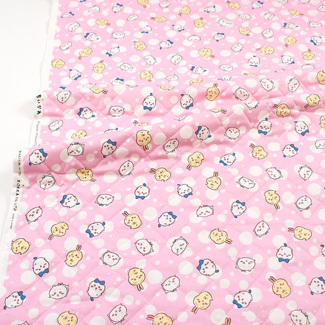 生地 ちいかわ ドット柄/キルティング(GQ-2579) 1A.ピンク 09Ae99_