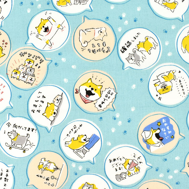 生地 しばんばん おしゃべりスタンプ オックス Sbfo 02 A ブルー H K4j オカダヤ Okadaya 布 生地 毛糸 手芸用品の専門店