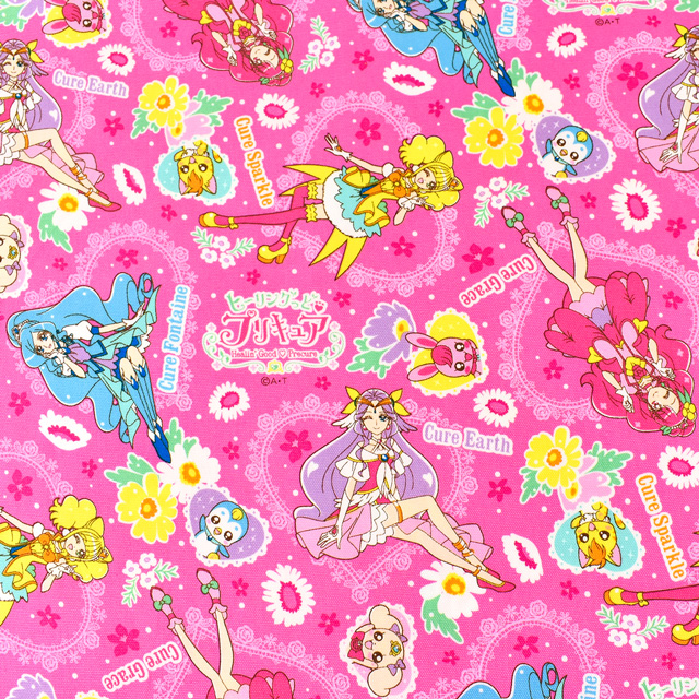 生地 ヒーリングっどプリキュア オックス A 9100 25b ローズ H Ki オカダヤ Okadaya 布 生地 毛糸 手芸用品の専門店