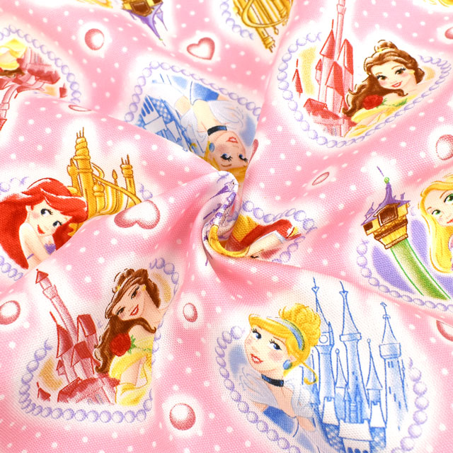 生地 BTS ディズニープリンセス/オックス（GR-1104） 1A.ピンク (M)_1f_ オカダヤ(okadaya) 布・生地 、毛糸、手芸用品の専門店
