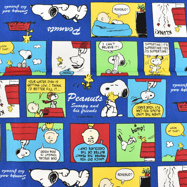 生地 Peanuts ピーナッツ Snカラーコミック オックス Bo ブルー H Ki オカダヤ Okadaya 布 生地 毛糸 手芸用品の専門店