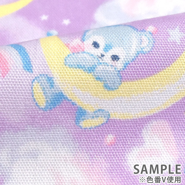 生地 クラシカルモダンシュシュ ドリーミーベア/オックス（CMCF-20） BL.ブルー オカダヤ(okadaya) 布・生地、毛糸、手芸用品の専門店