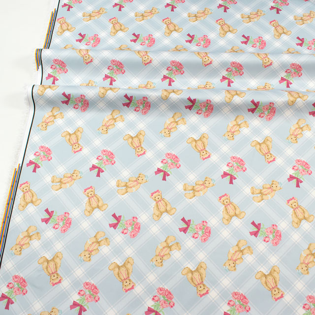 生地 クラシカルモダン あこがれくま/ツイル(CMOF-78) BL.ブルー 09Ae99_