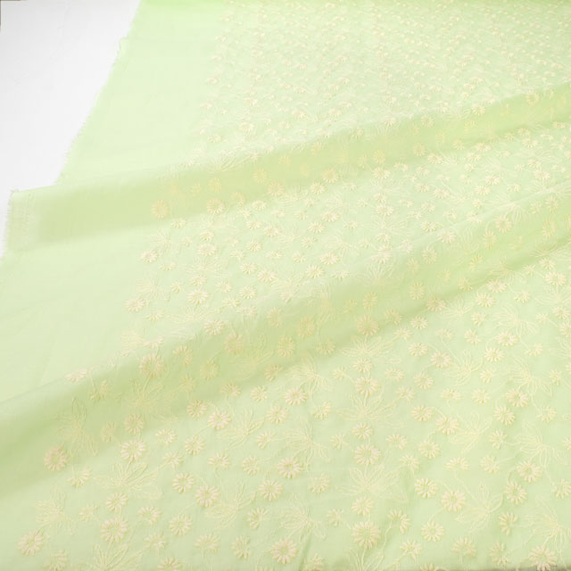 生地 綿レース(2112020) 22.黄緑 10Ac04_