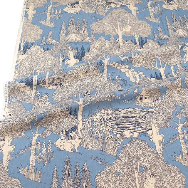 生地 Marble SUD-マーブルシュッド- forest/綿麻シーチング(EGX-8502) 3A.ブルー 09Ac04_