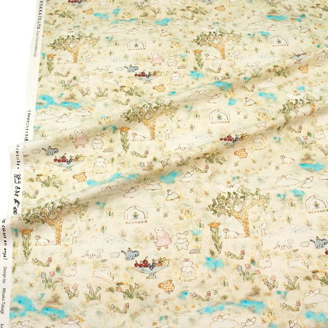 生地 mizacosha-ミシャコシャ- blue blue/シーチング(EGX-9500) 1A.アイボリー 09Ac04_