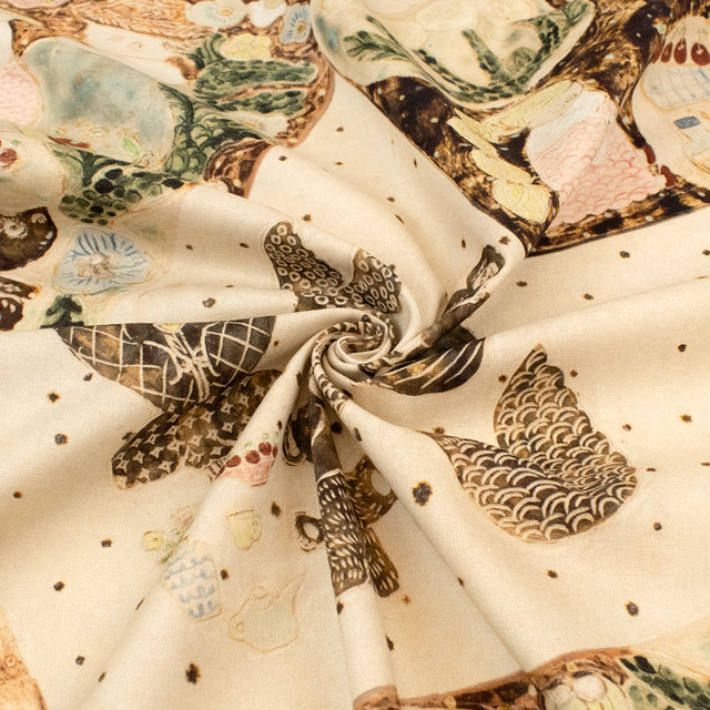 生地 mizacosha-ミシャコシャ- おはなしの国/シーチング(EGX-9500) 4A.ベージュ 09Ac04_