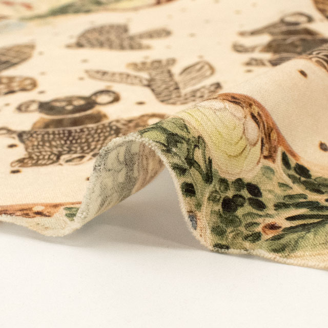 生地 mizacosha-ミシャコシャ- おはなしの国/シーチング(EGX-9500) 4A.ベージュ 09Ac04_