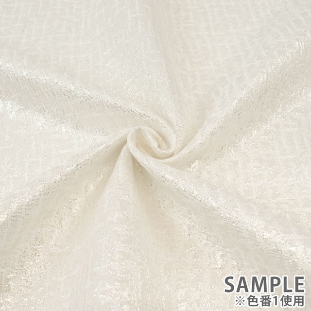 ジャガード生地 エスパース(1174) 1.白/シルバー 10Aa05_