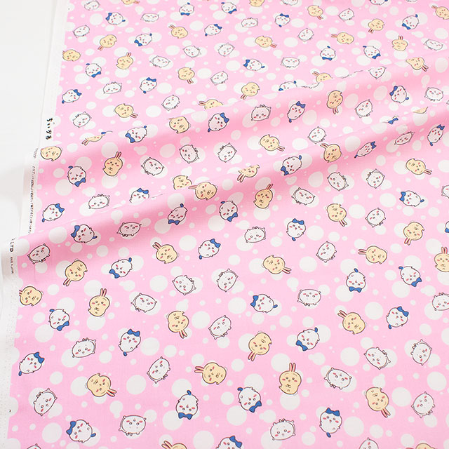 生地 ちいかわ ドット柄/シーチング(G-2579) 1A.ピンク 09Ae99_