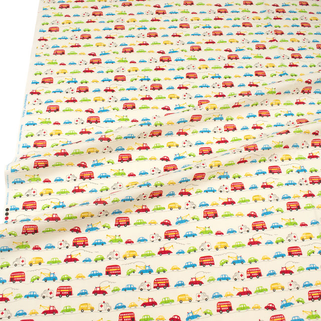 生地 ホーミーコレクション くるま柄/ブロード(DH11115S) A.オフ×マルチ 09Ae99_