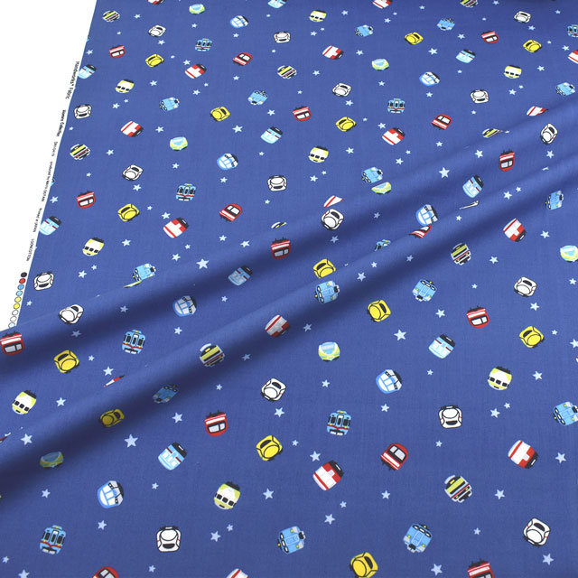 生地 ホーミーコレクション 電車柄(DH10419S) D.ブルー 09Ae06_