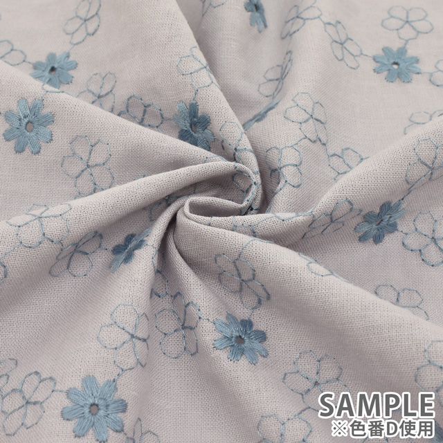 生地 C/Lシーチング刺繍（HSK542） B.ホワイト オカダヤ(okadaya