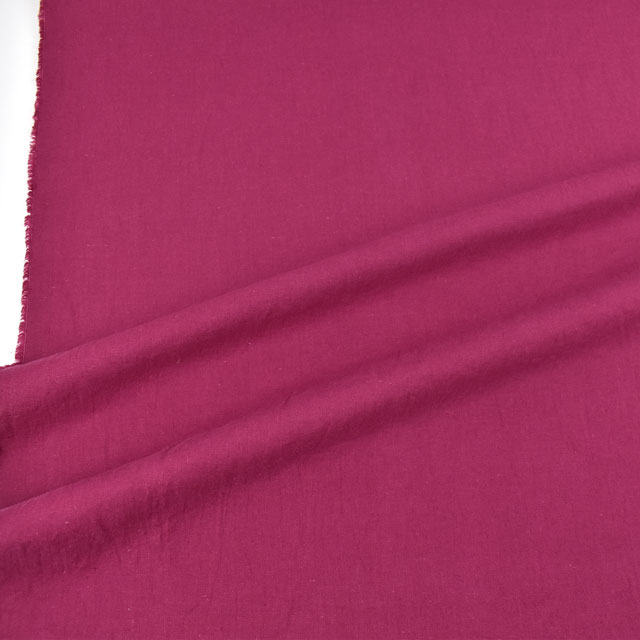 生地 綿麻シーチングワッシャー(HSK610) 5.ラズベリー 09Cu44_