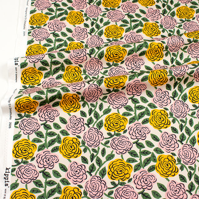 生地 kippis-キッピス- Ruusu バラ/オックス(KPO) 100A.ベージュ 09Ac04j