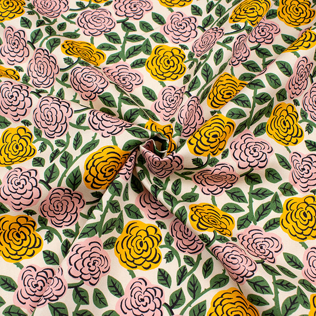 生地 kippis-キッピス- Ruusu バラ/オックス(KPO) 100A.ベージュ 09Ac04j