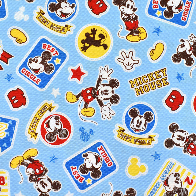 生地 Bts ミッキーマウス オックス Gr1090 1a ライトブルー H Ki オカダヤ Okadaya 布 生地 毛糸 手芸用品の専門店