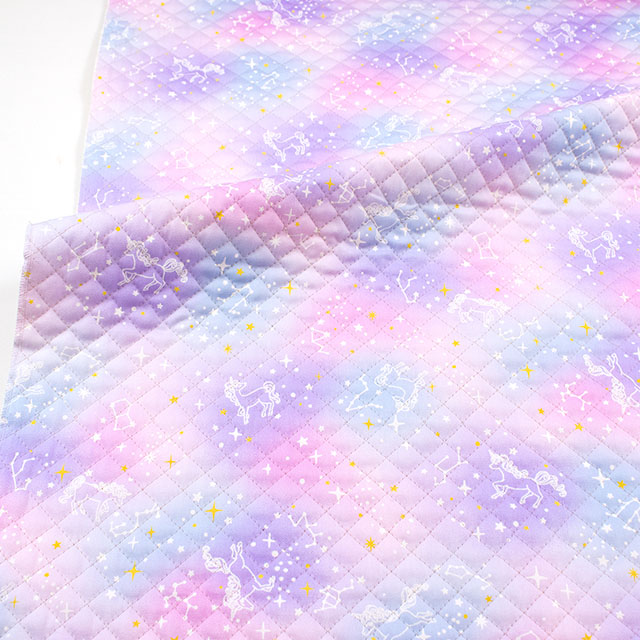 生地 オックスプリントキルト ユニコーン(KR6504) A.ラベンダー系 09Ae99_