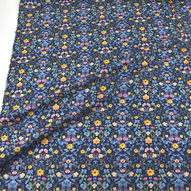 生地 LIBERTY FABRICS リバティ・ファブリックス タナローン 2022SS Aurora オーロラ(22-3632129) 22CT.ネイビー 99Zz99j