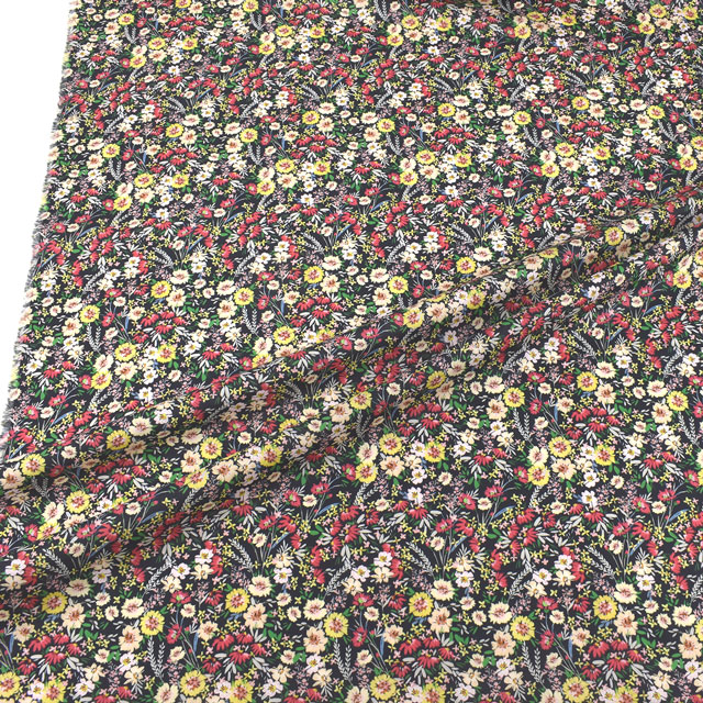 生地 LIBERTY-リバティ- タナローン 2022SS Floralove Collection SOPHIA GARDEN  ソフィア・ガーデン（3636424） A.ブラック (L)750j