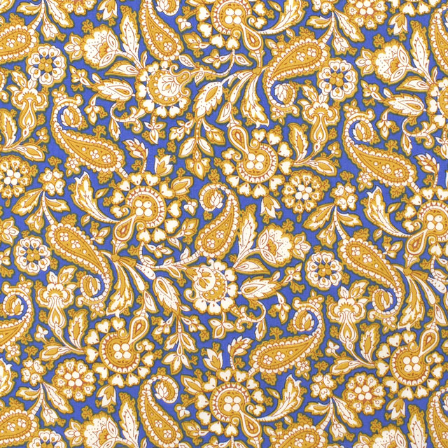 生地 LIBERTY FABRICS リバティ・ファブリックス タナローン 2022AW THE HOUSE OF LIBERTY Theodore Manor セオドア・マナー（3632233） 22AT.ブルー×イエロー (H)_k4j