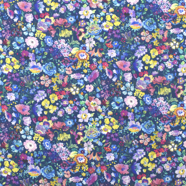 生地 LIBERTY-リバティ- タナローン 2022AW THE HOUSE OF LIBERTY Classic Garden  クラシック・ガーデン（1222212） P22A.ネイビー (L)820j