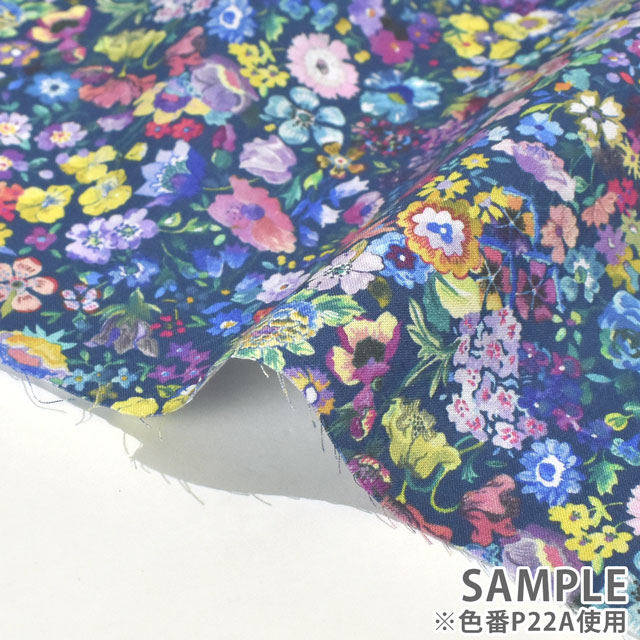 生地 LIBERTY-リバティ- タナローン 2022AW THE HOUSE OF LIBERTY Classic Garden  クラシック・ガーデン（1222212） P22A.ネイビー (L)820j