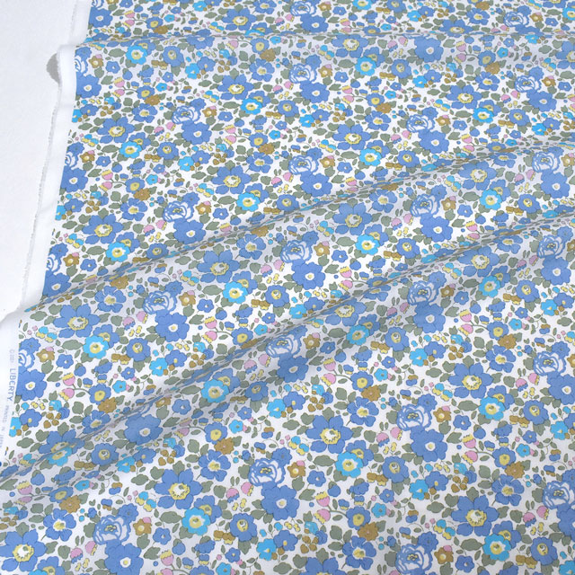 生地 LIBERTY FABRICS リバティ・ファブリックス タナローン 2023SS Neon Liberty Betsy ベッツィ(3332019N) J23E.ブルー×サックス 99Zz99j