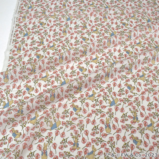 生地 LIBERTY FABRICS リバティ・ファブリックス タナローン ピーターラビット(TM)・コレクション ロス・ラビット(DC32844) J23D.レッド 99Zz99j